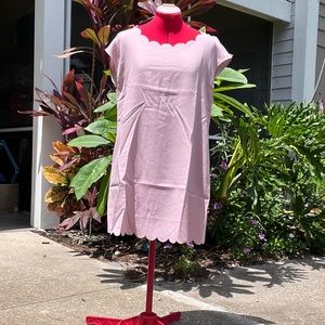 New Pale pink dress with scalloped neck line.perfect for any occasion